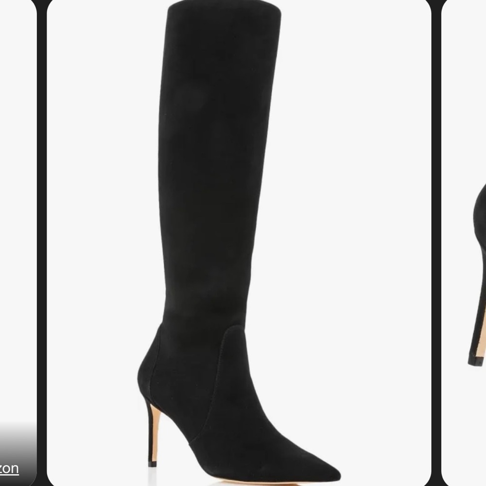Stuart 85 To The Knee High Suede Black boots